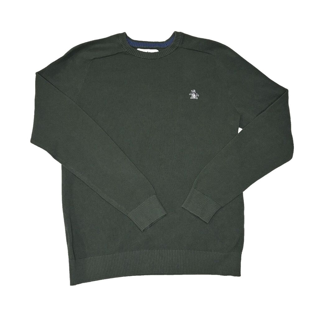 Original Penguin by Munsingwear Green Crewneck Sweater Men's Size Large